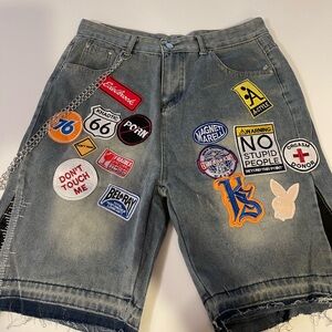 Streetwear Denim Shorts Y2K Jeans Men Women Jorts.  XL